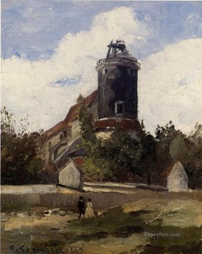  tower Oil Painting - the telegraph tower at montmartre 1863 Camille Pissarro